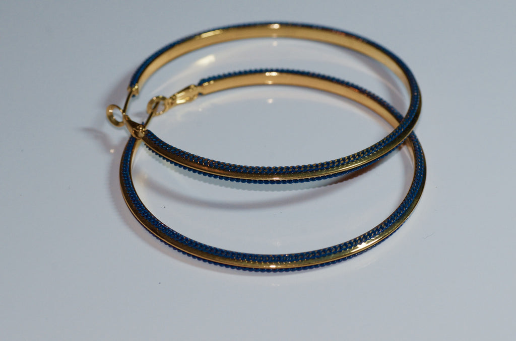 Black and gold hoop  earring