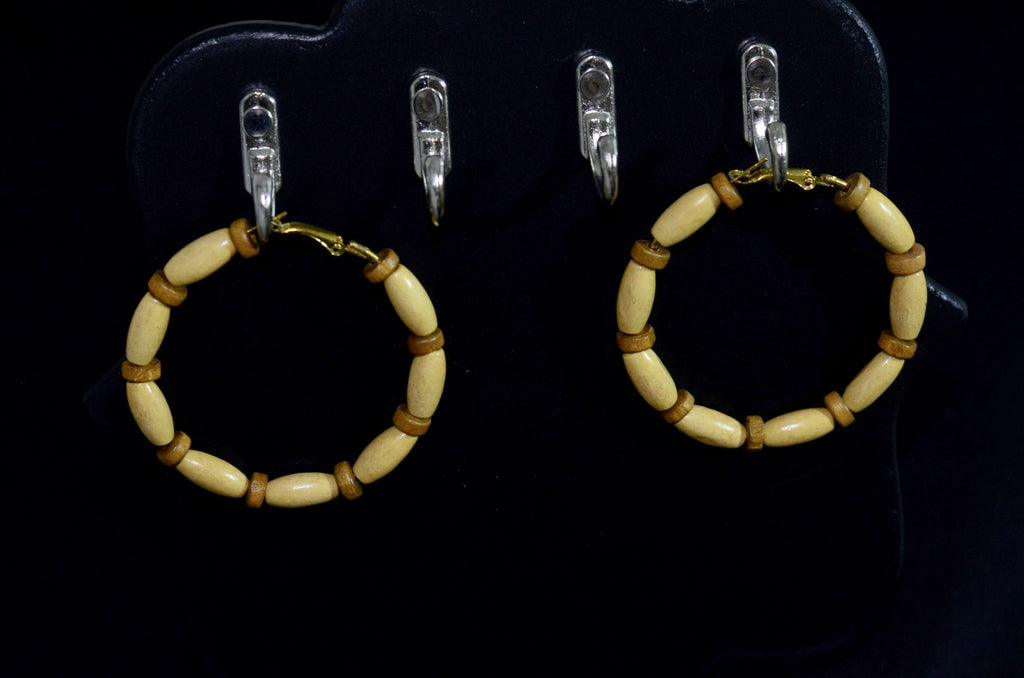 Wood Hoop Earring