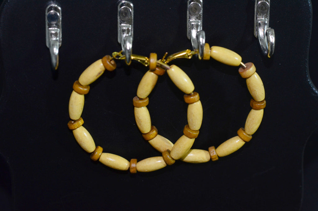 Wood Hoop Earring