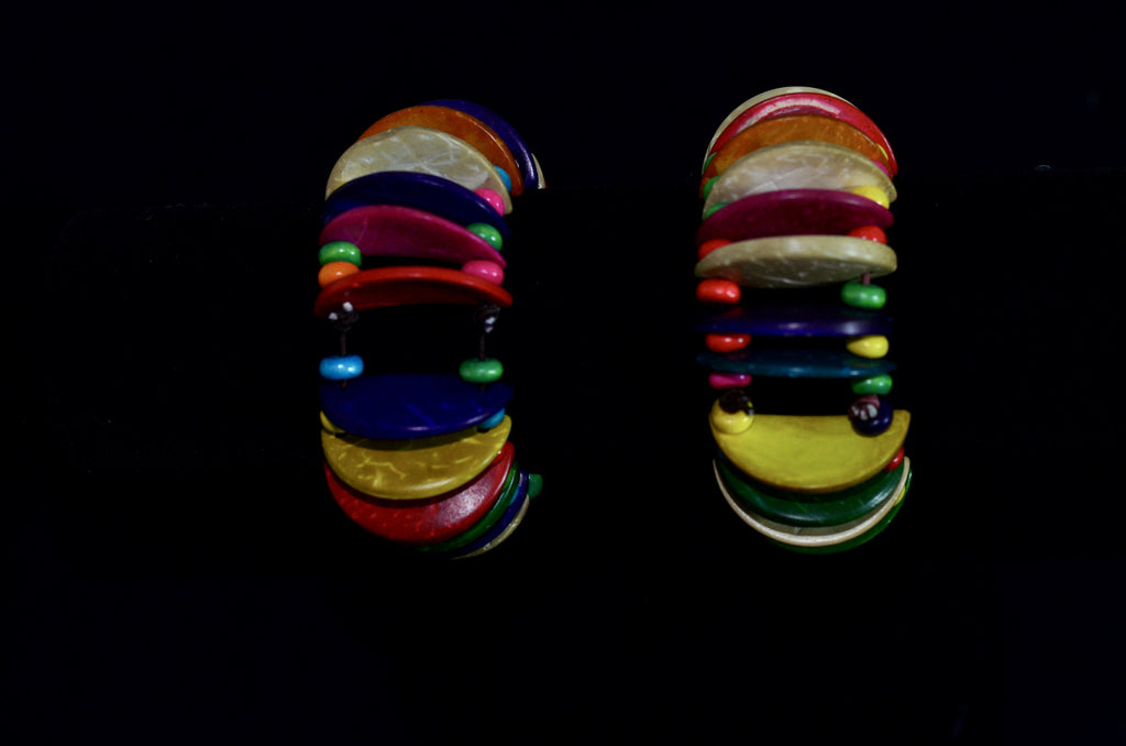 Wood  multi-colored bangles