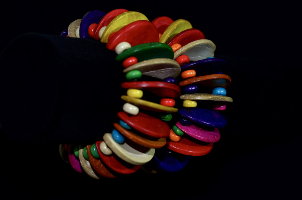 Wood  multi-colored bangles