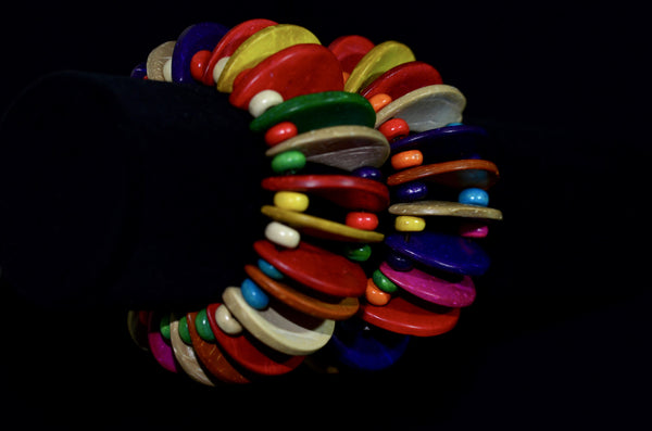 Wood  multi-colored bangles