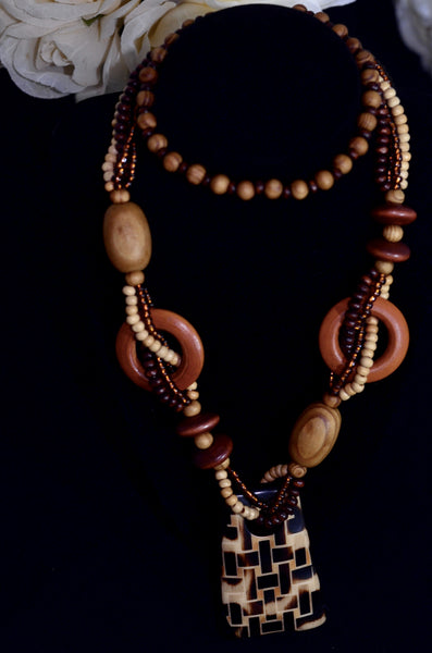 Tribal  brown Necklace