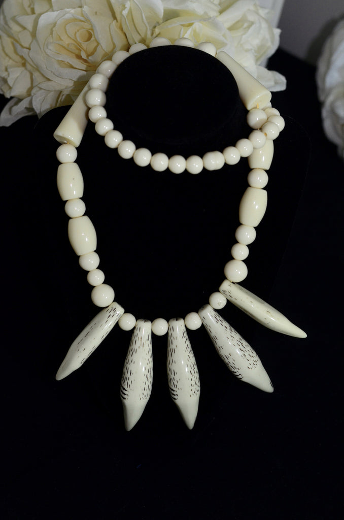 White Tribal Necklace