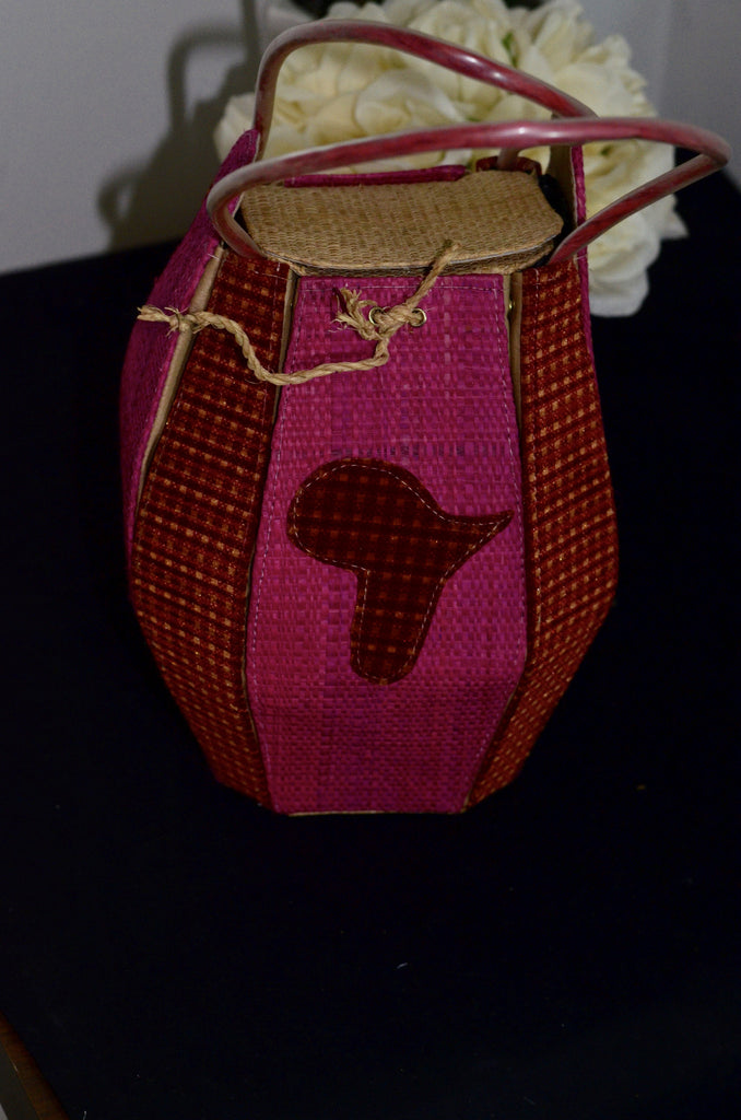 Raffia Round bandbag