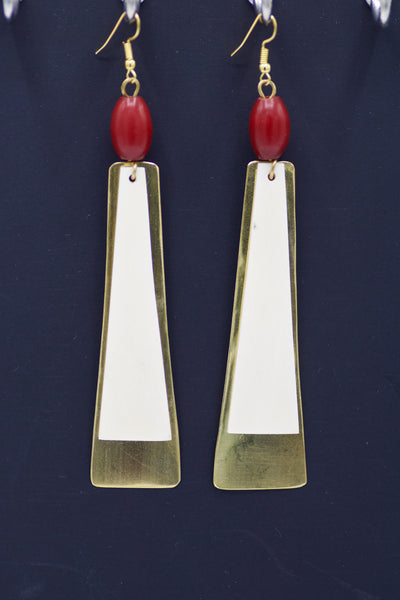 Red drop African earring