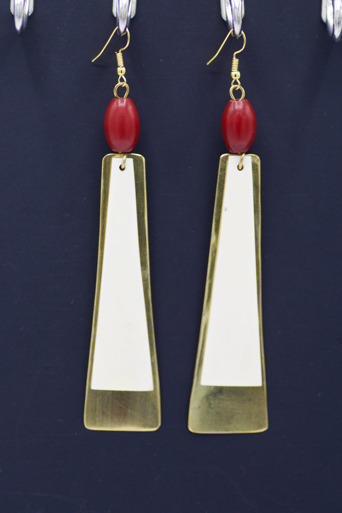 Red drop African earring