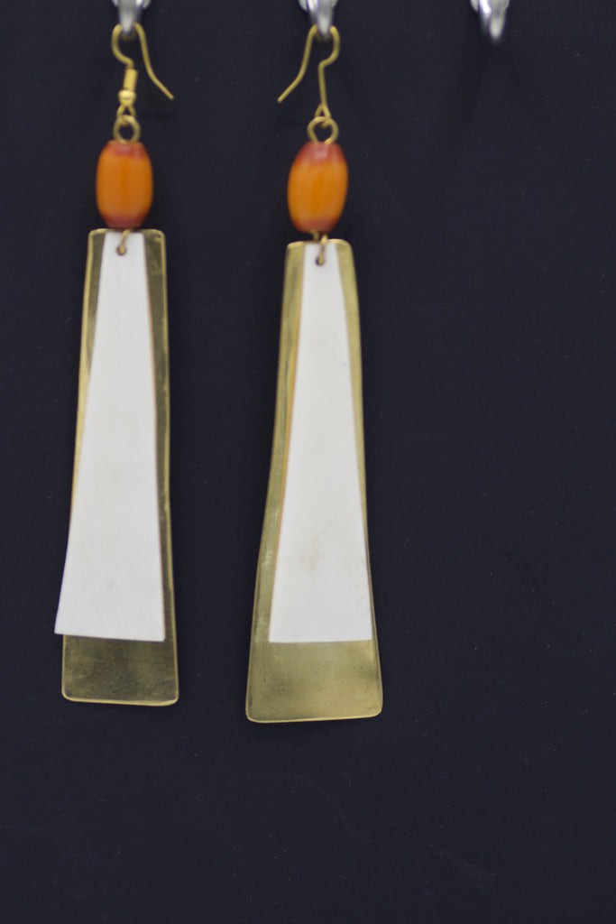 Orange drop earring