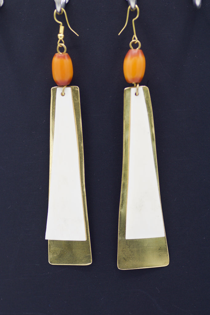 Orange drop earring