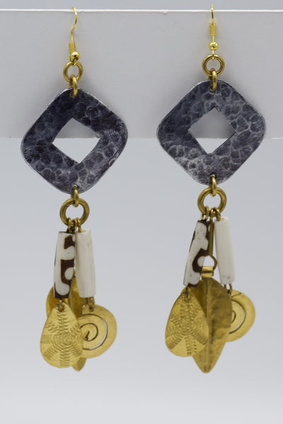 Brass African earring