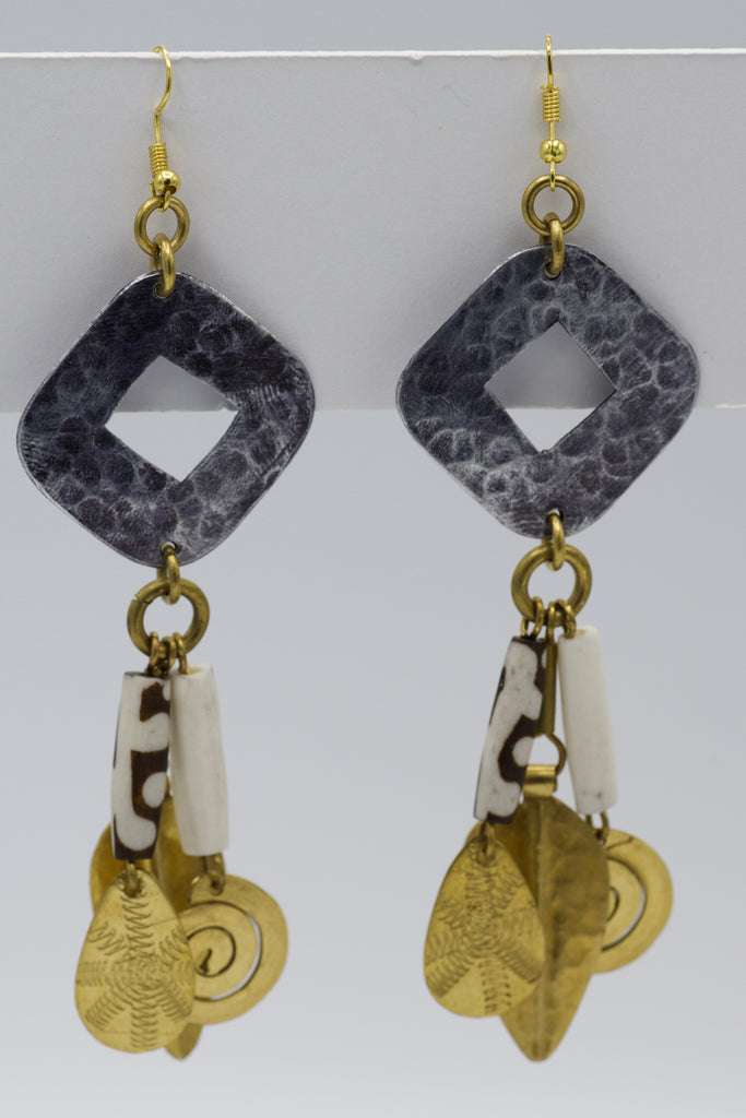 Brass African earring