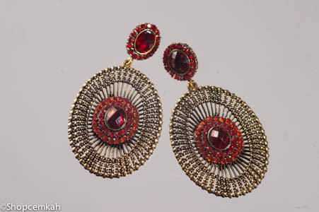 Red drop earrng