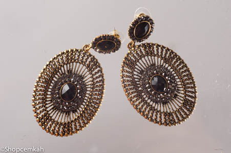 Black and Gold Antique Earring