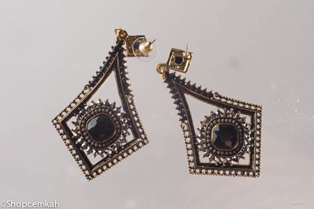 Black antique drop earring