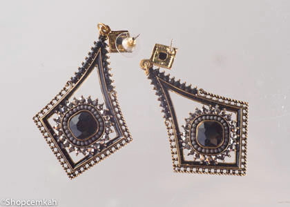Black antique drop earring