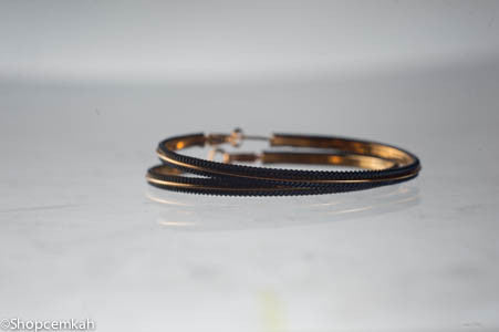Black and gold hoop  earring