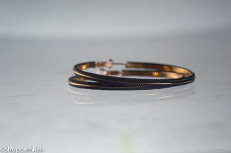 Black and gold hoop  earring