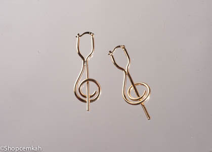 Long round bar earring