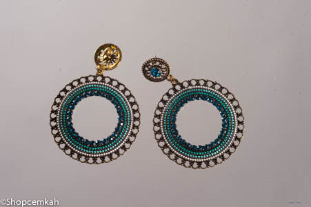 Dark Teal Hoop Earring