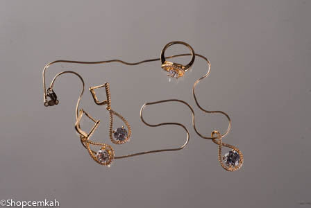 Rose gold necklace set