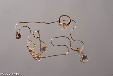 Rose gold necklace set