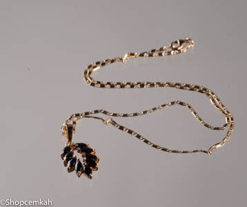 Black and Gold leaf Necklace