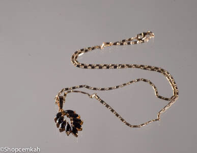 Black and Gold leaf Necklace
